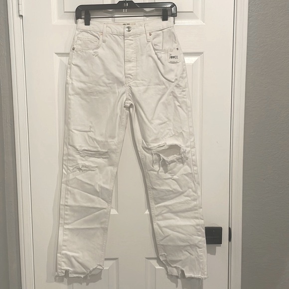 MWT Free People Tapered Baggy Boyfriend in Chalk White Size 25 G21 - Picture 4 of 16